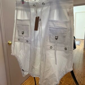 XCVI White Mini Skirt with Pockets